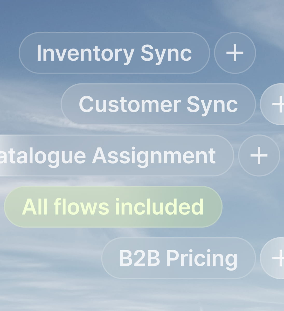 All Syncit sync flows included — inventory sync, customer sync, catalogue assignment and B2B pricing